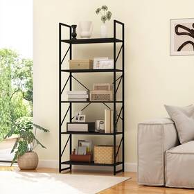 Uforic Dvuforicdazj0 5 Tier Bookshelf Black For Home Office Bookcase Storage