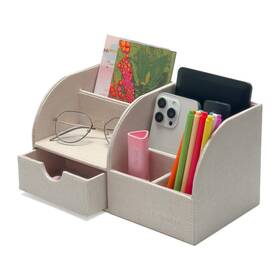 Op0010 Unionbasic Desk Organizer Multi-functional Leather Desktop Office