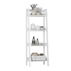 Utex B08mkvz6sq 4-tier Ladder Shelf Freestanding Bathroom Open Wood Shelving Unit
