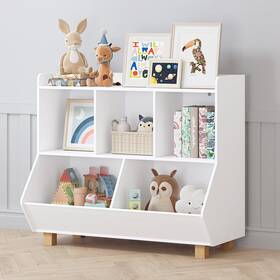 Utex B0cz9grg4h Toy Storage Organizer Kids Bookshelf And Legs 5 Cube