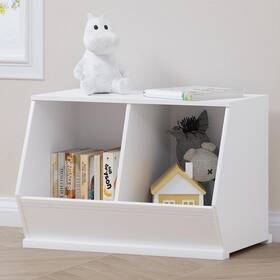 Utex B0d1txs4md Stackable Toy Storage Cabinet Wooden Cubby Organizer White Shelf For