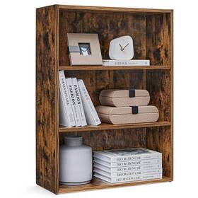 90510233 Vasagle 31.8 Inch 3 Tier Bookcase Rustic Brown - Adjustable Shelves Cube