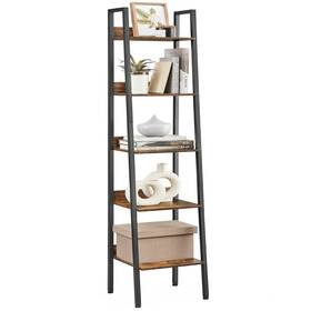 B08y6llfkn Vasagle 5-tier Narrow Bookshelf Ladder Shelf 11.8 Inch X13.3 X66.9