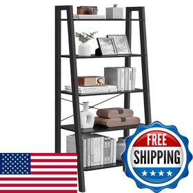 B0bzy94qyw Vasagle Ladder Shelf 5-tier Bookshelf Storage Rack Bookcase Steel Frame For