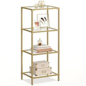 Lgt28g Vasagle Bookcase 4-tier Bookshelf Slim Shelving Unit For Bedroom Bathroom