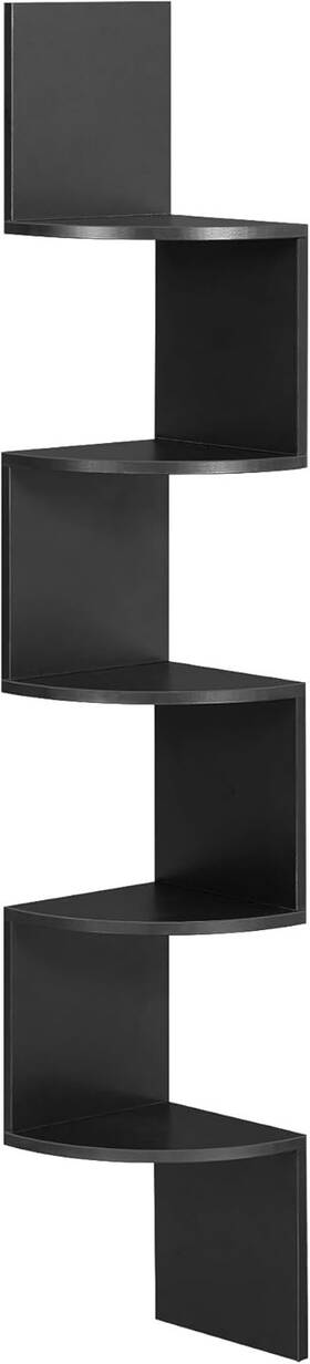 Ulbc072b01 Vasagle 5-tier Floating Corner Shelf Wall Mount 7.9x7.9x49.6 Inch Ink Black