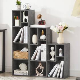 Vecelo B10 B11 Wide Bookshelf Set Fits 9.3 Inch 10-12.8 Hardcovers Cube Storage Bo