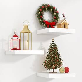 Fl-hw-pvc-12x12-wh-3p Venusmiles Square Floating Shelves For Wall 12 Inch W X D 1.2 H Small Engineered Wood