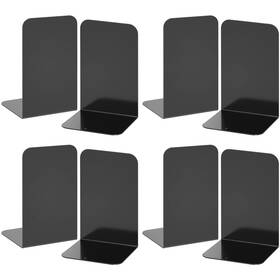 Vfine 746131584902 Bookends 4 Pairs Black Metal Book Ends 8 Pieces