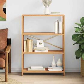 353811 Vidaxl 4-tier Shelf Bathroom Storage Bookshelf Shelving Unit Solid Wood Oak