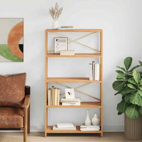 353812 Vidaxl 5-tier Shelf Bathroom Storage Bookshelf Shelving Unit Solid Wood Oak