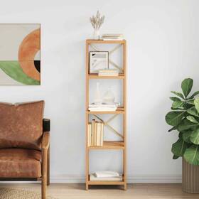 353816 Vidaxl 5-tier Shelf Bathroom Storage Bookshelf Shelving Unit Solid Wood Oak