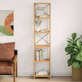353817 Vidaxl 6-tier Shelf Bathroom Storage Bookshelf Shelving Unit Solid Wood Oak