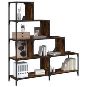 4-stair Vidaxl 842478 Bookcase Bookshelf Display Cabinet Smoked Oak Engineered Wood
