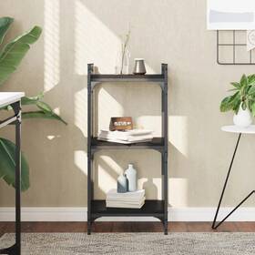 93348966 Vidaxl Bookcase 3-tier Black 15.7 Inch X11.8 X33.9 Engineered Wood