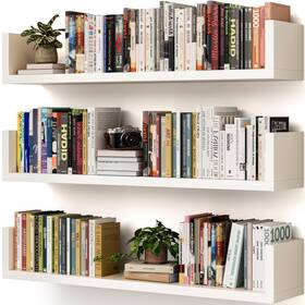 Luxsj-s3 Vmrof Wall Bookshelf Set Of 3 U Shaped Floating Hanging Bookshelves Fo