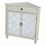 W191120m-1222 Heather Ann Creations Modern Door Corner Cabinet With Drawer Pane
