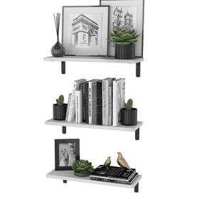 Wallniture 810001929480 Palma 17 Inch X6 Floating Shelves For Wall Decor White Farmhouse