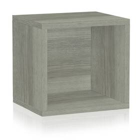 Way Basics 819767015734 Stackable Bookshelf Cube Open Shelf Modular London Grey Modern And Cont