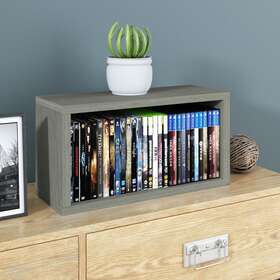 Way Basics 819767016212 Media Storage Dvd Rack - Holds 30 Bluray Ps5 London Grey Modern And Con