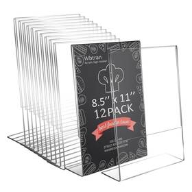 At-033 Wbtran Acrylic Sign Holder 8.5 X 11 - Clear Tabletop Slanted Back Acry