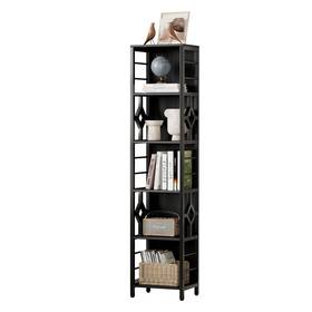 Wedealfu Inc 197839247475 Moasis 68 Inch Tall Narrow Bookcace 5 Tier Open Display