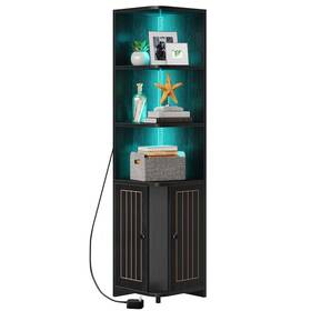 Wedealfu Inc 197839567030 Moasis Modern 71-inch Corner Cabinet With Led Lights
