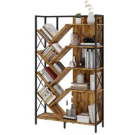 Wedealfu Inc 197839851085 Moasis Wood 5-tier Large Tree Bookshelf Industrial Open