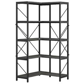 Wedealfu Inc 840327972020 Moasis 65.9-inch Corner Bookshelf 5-tier Industrial Display