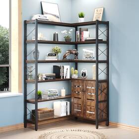 Wildhome 125247588903 6-shelf Corner Bookshelf Vintage Industrial