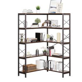 Wildhome 233176844110 Large Size 5/6-shelf Corner Bookshelf Vintage Industrial