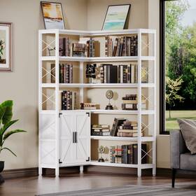 Wildhome 880341329837 6-shelf Corner Bookshelf Vintage Industrial Etagere