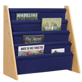 82437358 Wildkin Sling Kidsft Bookshelf Natural/blue