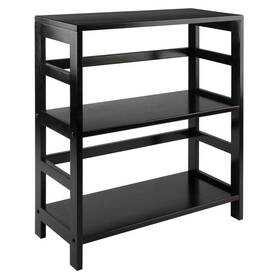 52368302 Winsome 29.21 Inch 2 Tier Leo Shelf Storage Or Bookshelf Wide Espresso Brown