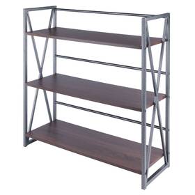 Winsome Wood 021713873361 Isa 3-tier Shelf Graphite And Walnut Transitional