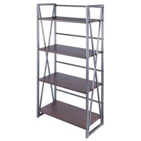 Winsome Wood 021713874313 Isa 4-tier Shelf Graphite And Walnut Transitional