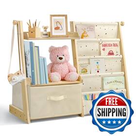 Wooshwa B0f4qsd53r Kids Bookshelf And Toy Organizer 2 In 1book Shelf For Rooms