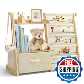Wooshwa B0f4qsl65j Kids Bookshelf And Toy Organizer 2 In 1book Shelf For Rooms