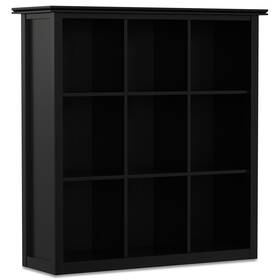 9-cube Wyndenhall 055663232619 Stratford Wood Transitional Bookcase - Black 43.2 Inch W X 15 D 4