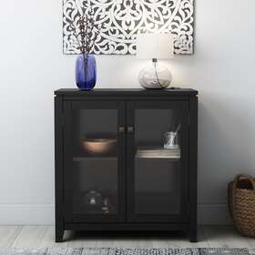 Wyndenhall 840469001411 Essex Solid Wood 30 Inch Wide Contemporary Low Black W X 14 D 31