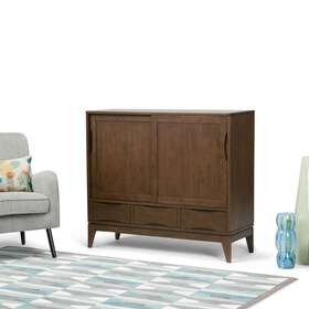 Wyndenhall 840469025318 Pearson Solid Hardwood 48 Inch Wide Mid Century Walnut Brown W X 1