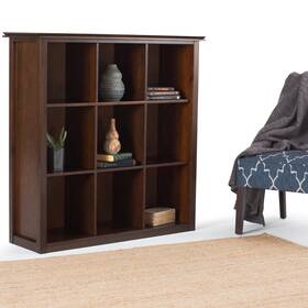 9-cube Wyndenhall 840469077362 Stratford Wood Transitional Bookcase - Russet Brown 43.2 Inch W X 1