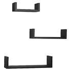 Xf11039bk Danya Floating Laminated Shelves Black Set 878073001862