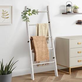 Xlhomo B0dd3wfwwh Blanket Ladder For Living Room 5-tier Wooden Shelf Rustic
