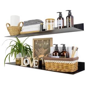 Xd010 Xwne Metal Floating Shelves 36 Inch Set Of 2 Industrial Heavy Duty Modern Steel W