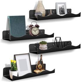 1920-2403 Yewin 15 Inch Iridescent Acrylic Floating Shelves Wall Mounted Bookshelf Toy Storag