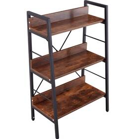 Yjtonwin 966234692049 Display Bookshelf Ladder Shelf 3&4 Layer Storage Shelves Brown 3-tier