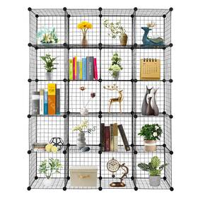 Yjtonwin 966234693992 20 Cube Wire Closet Organizer Bookcase Cabinet Wardrobe Black Industrial