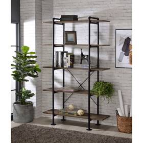 Yjtonwin 966234700485 Book Cabinet Wooden Shelf Rack Bookcase Black Brown Modern And Contempor