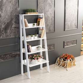 Yjtonwin 966234714512 Bookshelf Bookcase With Storage Shelves Wood Frame For White Modern And Contempora